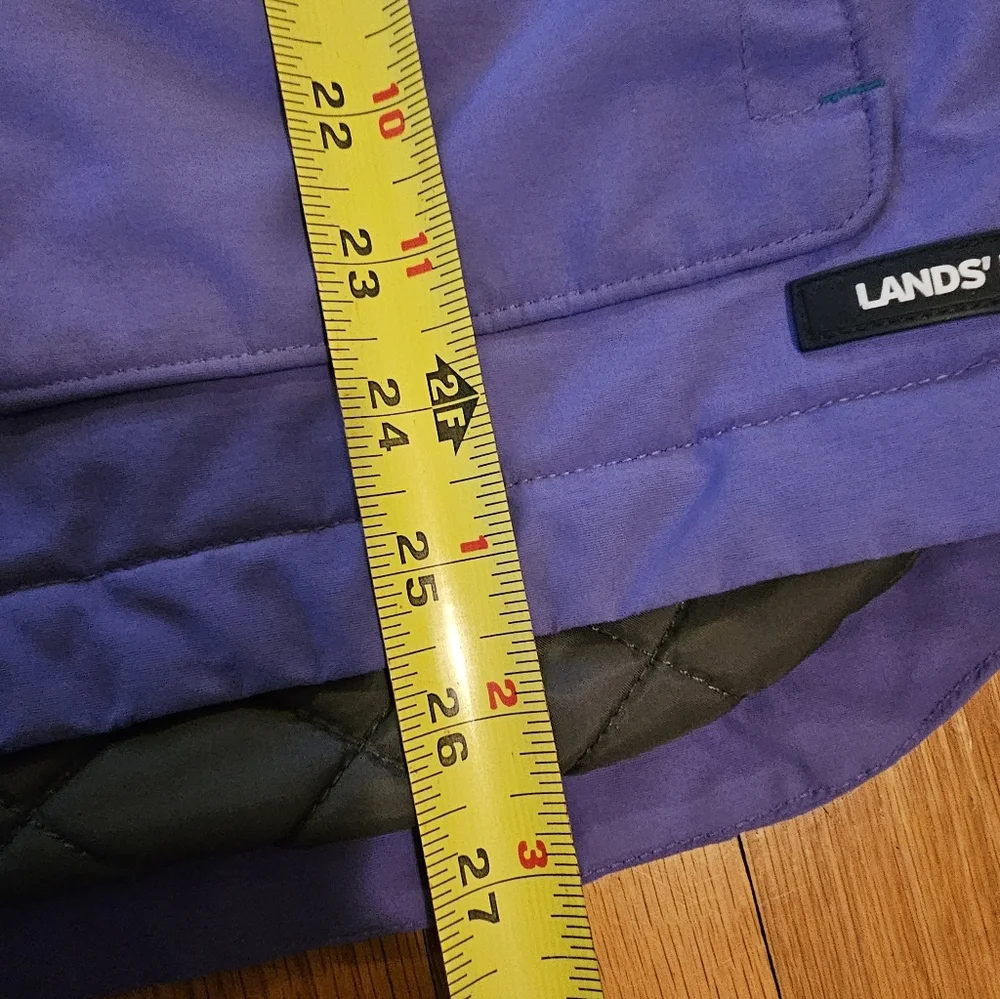 Lands' End Girls' Squall Jacket Purple Waterproof Windproof Hooded Size XL 16